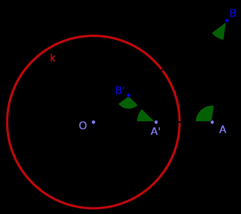 Σχ.3 Τώρα ας θεωρήσουμε τον μετασχηματισμό του επιπέδου που στο σημείο Α αντιστοιχεί το συμμετρικό του Α' ως προς τον κύκλο κ.
