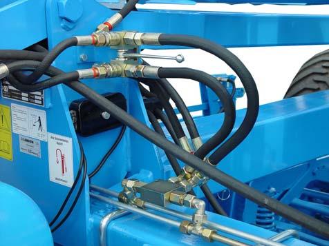 Prevádzka 3 Príslušné nastavenie odľahčenia podvozka sa dá odčítať na značkovacích ryhách na regulačnom koliesku (4) ventilu obmedzovania tlaku (3).