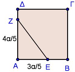 6. Δίνεται τετράγωνο ΑΒΓΔ πλευράς α. Στην πλευρά ΑΒ παίρνουμε ένα τμήμα 4 AE AB και στην ΑΔ ένα τμήμα.