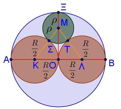 Τα τρίγωνα ΑΓΜ και ΑΓΒ έχουν: ) γιατί είναι εγγεγραμμένες σε ίσα τόξα και ) τη γωνία Α κοινή Άρα τα δύο τρίγωνα έχουν δύο γωνίες τους ίσες μία προς μία και είναι όμοια, οπότε και οι πλευρές τους