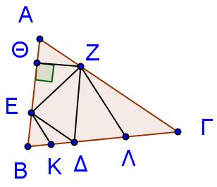 (). είναι ισεμβαδικά και AMB AB β) Επειδή το ΑΜ είναι διάμεσος του τριγώνου ΑΓΔ τα τρίγωνα ΑΓΜ και ΓΜΔ είναι ισεμβαδικά και A (). Με πρόσθεση κατά μέλη των σχέσεων (),() έχουμε: AB A A 6.