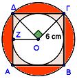 Επειδή το τετράγωνο είναι εγγεγραμμένο σε κύκλο ακτίνας 6 cm, η πλευρά του είναι ίση με λ4 του είναι: E λ 6 7cm. 4 4 6 cm, οπότε το εμβαδόν ii.