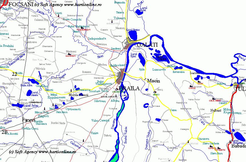 gara Lacu Sărat şi platforma chimică Chiscani şi şoselei dintre DN2B (Buzău-Brăila) DN 21 (Slobozia-Brăila).
