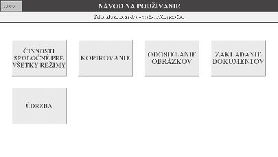 inštaláciu software (CD-PDF) Obsahuje dôležité bezpečnostné upozornenia, názvy súčastí a komponentov, informácie o postupe pri zapínaní, prehľad funkcií, informácie pre správcov zariadenia a