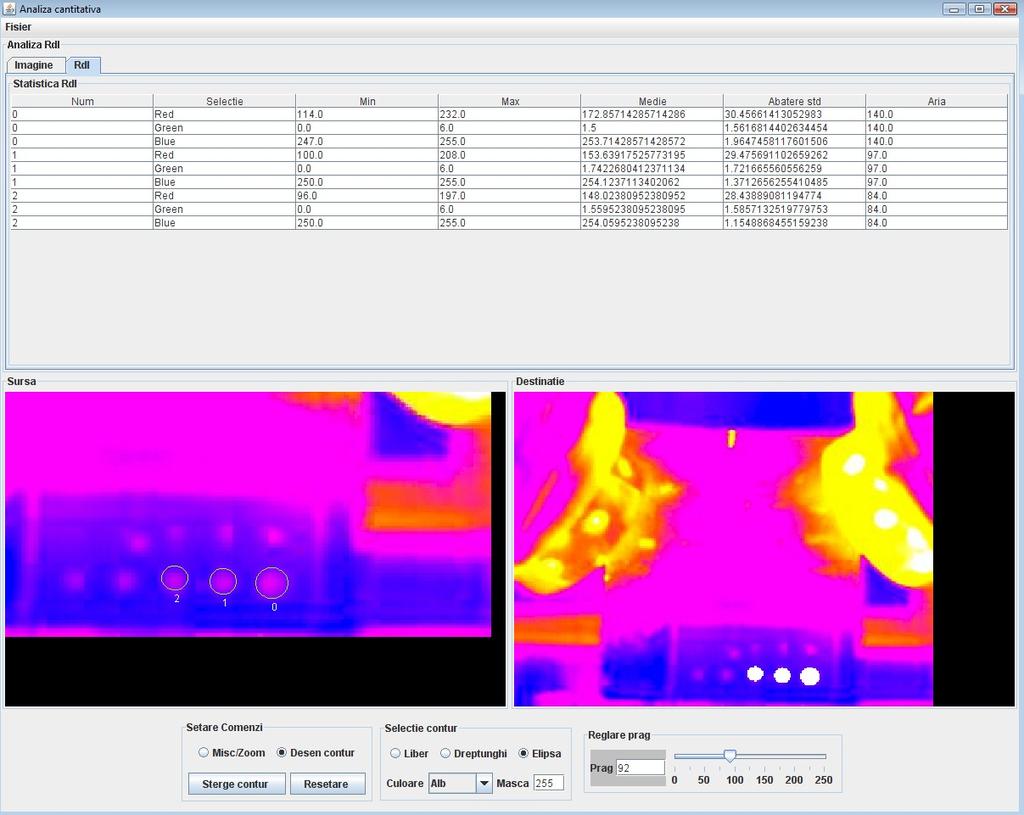 Figura 2.1 Evaluarea cantitativă pe un cadru color, fără preprocesare Figura 2.