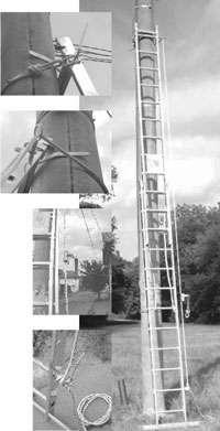 Scara este realizata dintr-un aliaj de aluminiu superuşor cu trepte striate, sudate (TIG-Argon) de traversele laterale.