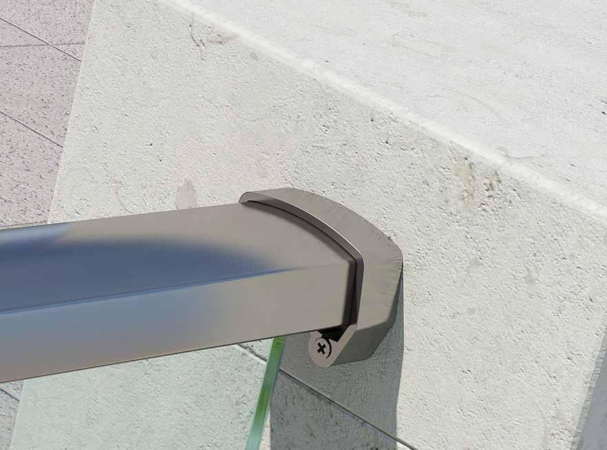 Top handrails & brackets All Crystalline systems can be optionally mounted with a top handrail.