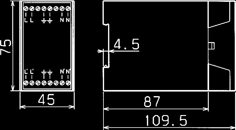 Siete nn Zvodič prepätia triedy D NF 10 Sieťový odrušovací filter NF 10 Slúži na ochranu sieťových zdrojov riadiacich automatov (PCL/SPS) pred symetrickým a asymetrickým vysokofrekvenčným rušením.