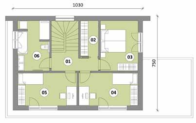 KABINET 6,12 m 2 03 SPALNICA 12,02 m 2 04