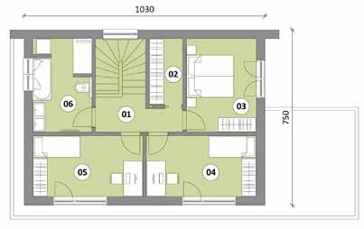 KABINET 6,12 m 2 03 SPALNICA 12,02 m 2 04