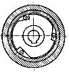 194: Elektromagnetická prášková spojka: 1 zotrvačník, 2 vinutie elektromagnetu, 3