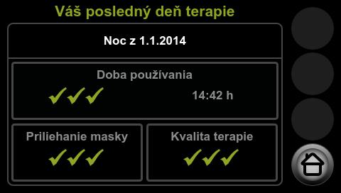 5 Obsluha Čím viac zelených znakov začiarknutia sa zobrazí (najviac 3), tým lepší je výsledok.
