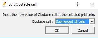 Zadavanje prepreka: Cell attributes / Obstacle cell