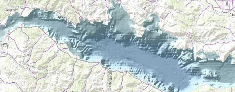 δηµιουργώντας περιοχές ριπιδίων στα βαθύτερα νερά (750-920 m). Η αβυσσική πεδιάδα στο κεντρικό τµήµα του κόλπου, έχει µήκος 57 km και εύρος 9-10 km.