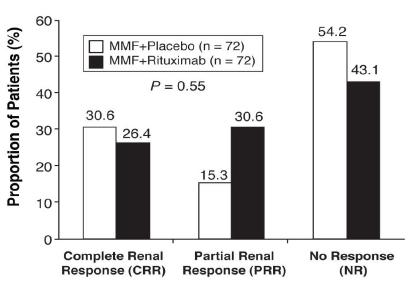Rituximab στη νεφρίτιδα λύκου Η τυχαιοποιημένη μελέτη LUNAR δεν ανέδειξε υπεροχή του φαρμάκου Ενεργός υπερπλαστική (class III-IV) νεφρίτιδα (56%