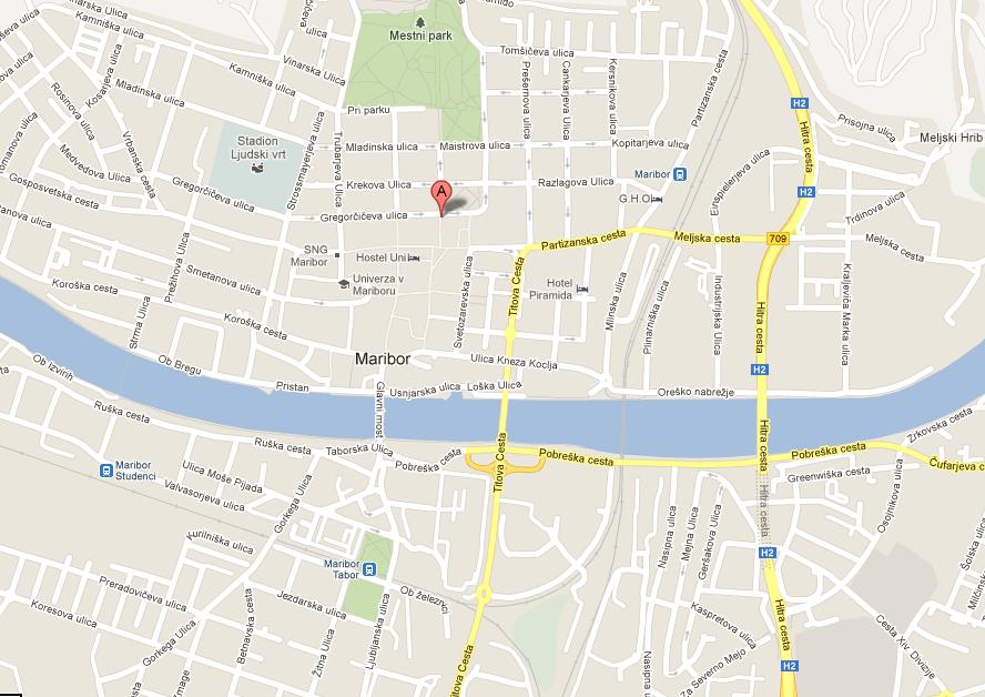 Zemljevid pisarn Lokacija pisarne: Grajska ulica 7,