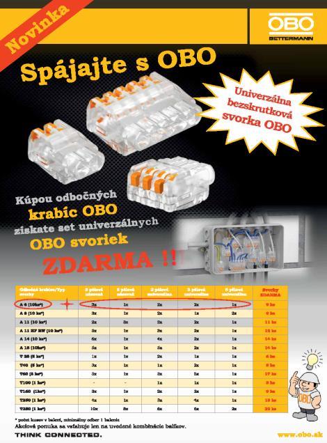 Získate 10 poukážky - za nákup 1 ks kombinovaného zvodiča V50 B+C/3 280 V, - za nákup 1 ks kombinovaného zvodiča V50 B+C/3+NPE 280 V, - za nákup 1 ks kombinovaného zvodiča V25 B+C/3 280 V, - za nákup