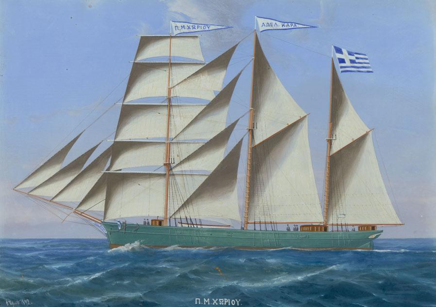 430 ESPOSITO, G. de. Ἡ «Παναγία τοῦ Μεγ. Χωρίου» τῶν ἀδελφῶν Καρᾶ. Τέμπερα σέ χαρτί, 470 x 630 mm.
