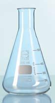 Vyrobené zo skla Duran Vyrobené podľa normy ISO 1773 Vysokoodolné voči chemikáliám a tepelným šokom Úzke hrdlo s vyhnutým okrajom Graduácia a popisné pole Objem (ml) Ø hrdla (mm) Vonkajší Ø (mm)