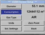 accesate valorile masurate Debitul volumetric in Nm³/h, Nm³/min si alte unitati de masura Temperatura gaz/aer comprimat Calcularea valorilor medii pentru toti parametrii masurati: durata programabila