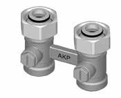 Blokovateľná ZV0106 0001 1 Kus 13,49 / kus b b b b Dvojrúrová armatúra - priama 50 mm vzdialenosť stredov. S kužeľovým blokovacím ventilom pre ventilové radiátory 3/4" vonkajší závit (eurokónus).