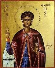 Holy Martyr Phanurius Little is known of the holy Martyr Phanurius, except that which is depicted concerning his martyrdom on his holy icon, which was discovered in the year 1500 among the ruins of