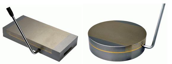 2.5 Magnetické upínanie Na magnetické upínače je moţné upínať feromagnetické obrobky. Majú výhodu v jednoduchosti, časovej nenáročnosti a moţnosti upnutia viac obrobkov.