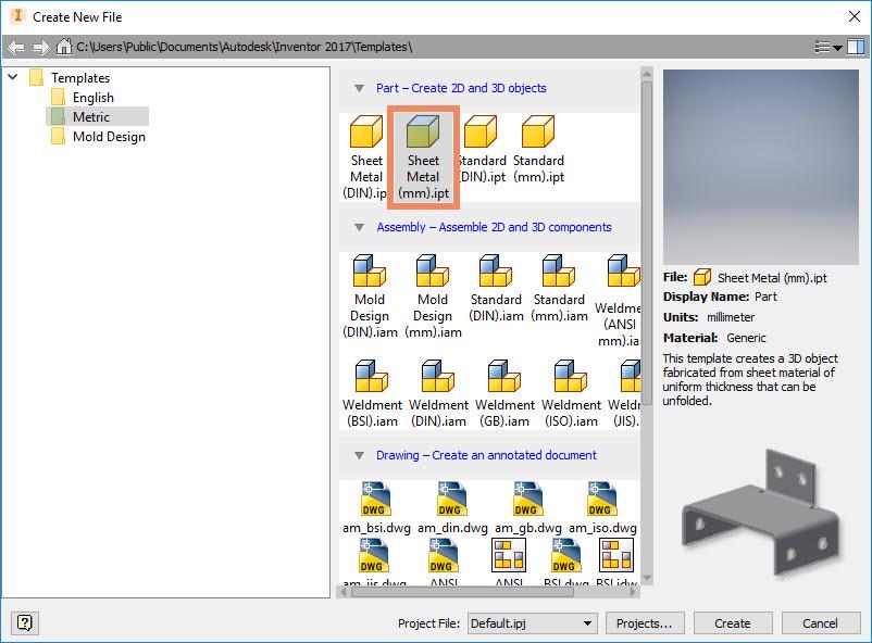 Περιβάλλον Sheet Metal στο Autodesk Inventor Οι Style parameters περιγράφουν τα χαρακτηριστικά του μεταλλικού ελάσματος και τον τρόπο κατασκευής των εξαρτημάτων.