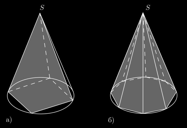 V = 1 B H. 3 Како је то је B = r 2 π, V = 1 3 r2 π H. До исте формуле за израчунавање купе може се доћи и на другачији начин. У купу се упише једна правилна четворострана пирамида (слика 4.36.а).