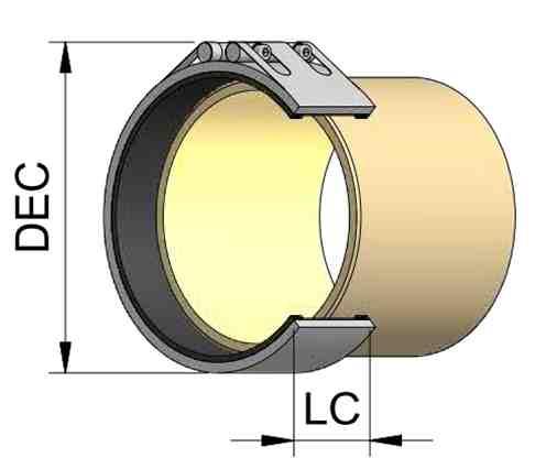 Prechodová spojka HOBAS-PVC: DC -spojka je prispôsobená na jednej strane pre PVC materiál, preto môže byť použitá ako prechodová spojka GRP / PVC.