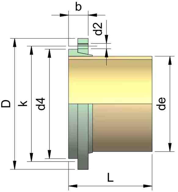 F - kus s GRP/Oceľovou otočnou prírubou C07 PRÍRUBY Prírubový prstenec je vyrobený z pozinkovanej ocele alebo sklolaminátu (GRP). Vŕtanie prírub je možné dodať pre PN 6, PN 10 a PN16.