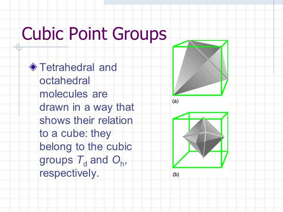 (e) Κυβικές ομάδες Μια σειρά από πολύ σημαντικά μόρια κατέχουν πάνω από ένα βασικούς άξονες.