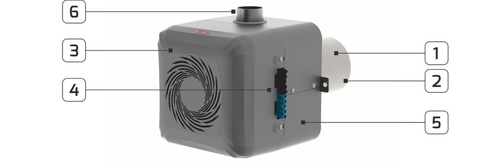 2.1.1. Modely REVO Mini a REVO Mini 35 Horák sa skladá z nasledujúcich častí: Obr. 1. Konštrukcia horákov REVO Mini a REVO Mini 35.