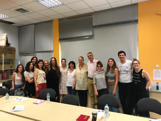 Ιούνιος 2018. Η μεταφράστρια Μαργαρίτα Μέλμπεργκ, δρ. φιλολογίας, προσκεκλημένη στο μάθημα επιλογής της δρ.