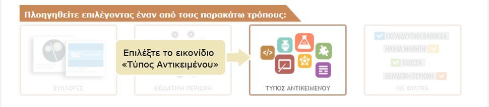 4.3. ΠΛΟΗΓΗΗ ΜΕ ΒΑΗ ΣΟΝ ΣΤΠΟ ΣΨΝ ΜΑΘΗΙΑΚΨΝ ΑΝΣΙΚΕΙΜΕΝΨΝ Για να πλοηγηθείτε στο περιεχόμενο του