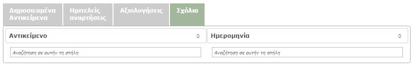 χόλια: τη συγκεκριμένη λίστα μπορείτε να δείτε τα αντικείμενα άλλων μελών της κοινότητας, τα οποία έχετε σχολιάσει.