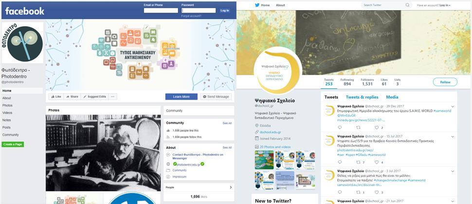 10.5. ΑΚΟΛΟΤΘΗΣΕ ΜΑ ΣΟ FACEBOOK / TWITTER Οι επιλογές «Ακολουθήστε μας στο Facebook» και «Ακολουθήστε μας στο Twitter», που βρίσκονται στο πλευρικό μενού του αποθετηρίου, παρέχουν συνδέσμους προς τις