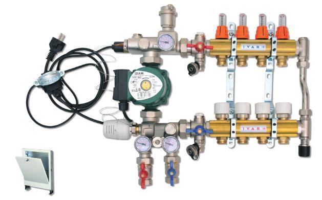 UNIMIX- univerzálna zostava pre kombináciu podlahového a radiátorového vykurovania -zostava vhodná ku kombinácii podlahového a radiátorového vykurovania s integrovaným trojcestným zmiešavacím