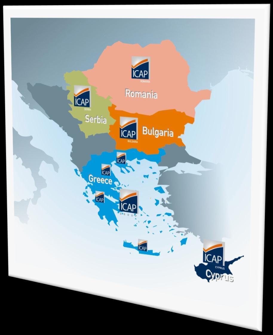 Παρουσία της ICAP Group στη ΝΑ Ευρώπη Θυγατρικές στο εξωτερικό: Βουλγαρία - Σόφια (2006) Ρουμανία - Βουκουρέστι (2008)