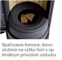 energiu efektívne Inovatívne spaľovanie: Drevo uložené na výšku horí s optimálnym prívodom vzduchu.