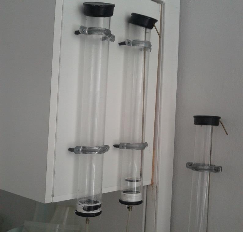 Ioannis E. Seferis Ph.D Thesis Figure 4: Sedimentation tubes Table 2: Grain size and coating density of the Lu2O3:Eu screens prepared be sedimentation method.