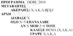 ΠΡΟΣΟΜΟΙΩΣΗ 2010 ΘΕΜΑ 1ο Α. Να γράψετε τον αριθμό των παρακάτω προτάσεων 1 5 και δίπλα τη λέξη Σωστό, ή τη λέξη Λάθος. Μονάδες 10 1.