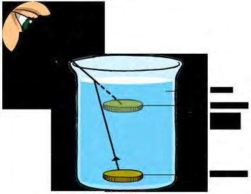 3 Verduidelik waarom die muntstuk gesien kan word wanneer die water bygevoeg word, maar nie voor dit nie Die diagram hieronder sal jou help