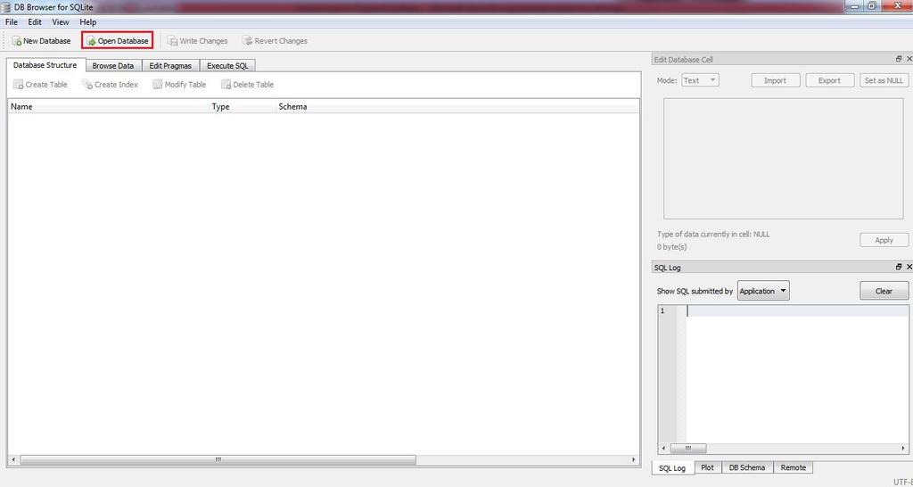 Εικόνα 6: DB Browser for SQLite-3 Βρίσκουμε την βάση την οποία