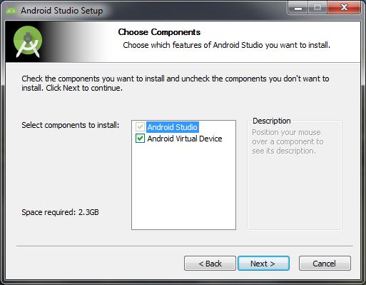 Android Studio. Η εγκατάσταση του προγράμματος είναι αρκετά απλή.