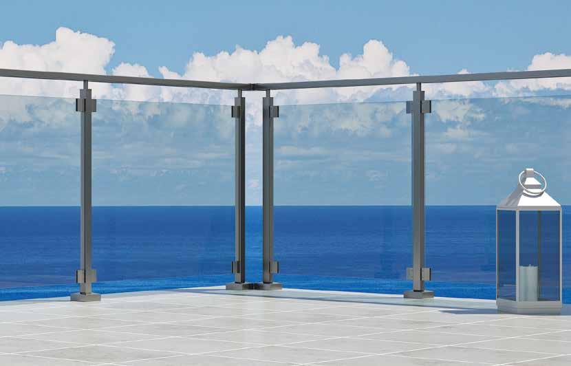 47 Horizon QUATTRO 4193 Στήριγμα τζαμιού 8-10 mm για κολώνα F50-102/106 Single glass support 8-10