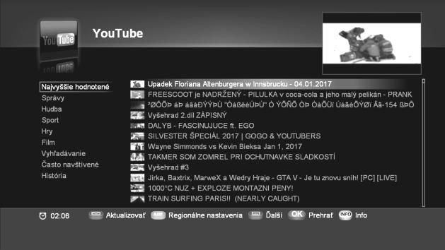 : Zvoľte CNN / BBC (v závislosti od verzie softvéru môže