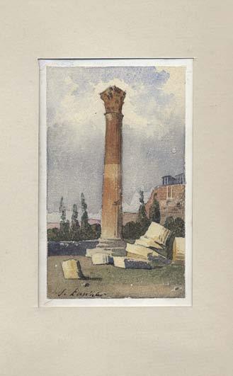 Ὑδατογραφία σέ χαρτί, 127 x 76 mm. Ὑπογεγραμμένη κάτωἀριστερά: «S. Lanza».