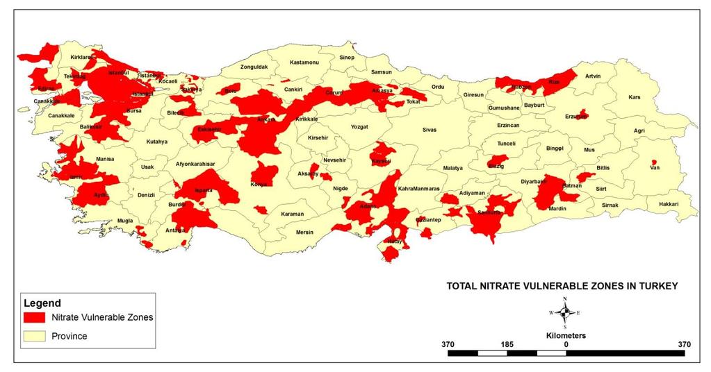 Ευαίσθητες ζώνες στη νιτρορύπανση ανά