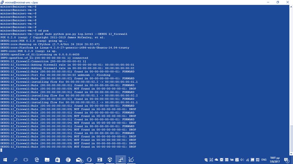 68 Εικόνα 17:Εκτέλεση του Python script και αρχικοποίηση του ελεγκτή.